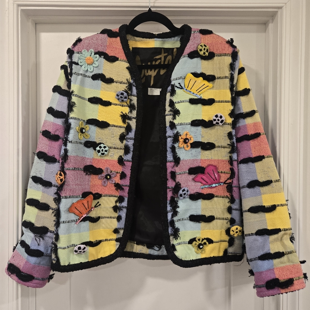 Vintage Crystal Handwoven Blazer